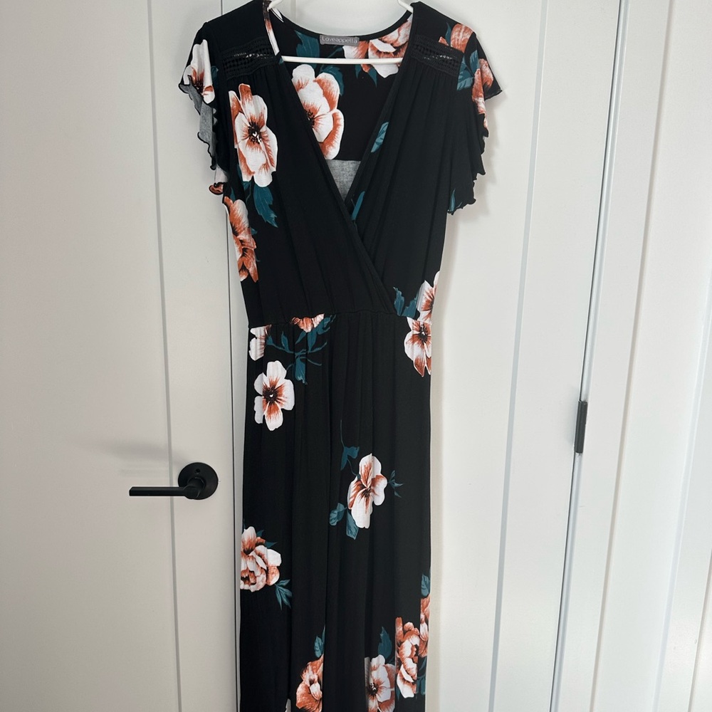 Black floral maxi dress